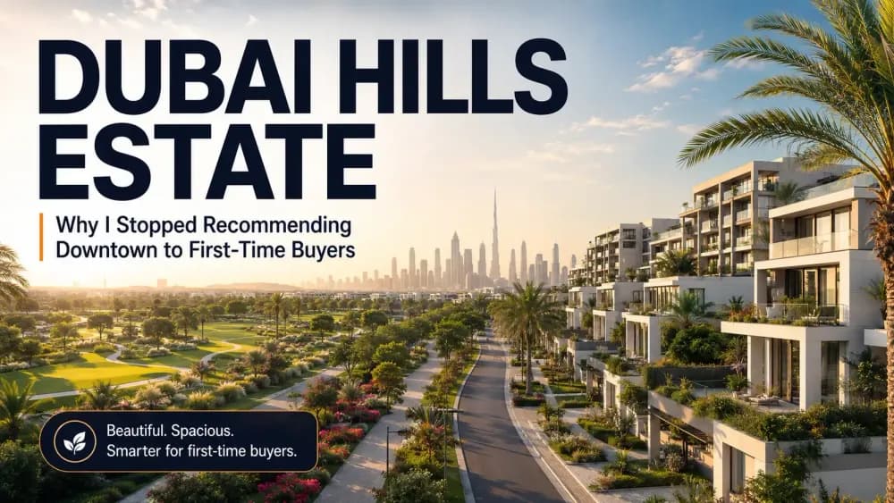 Dubai Hills Estate vs Downtown Dubai comparison graphic | Xperience Realty