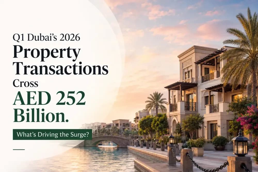 Dubai property transactions cross AED 252 billion in 2026.